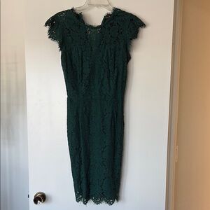 Miusol Green Sheath Dress with Flutter Cap Sleeves